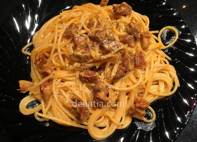 Spaghetti alla carbonara con choriso